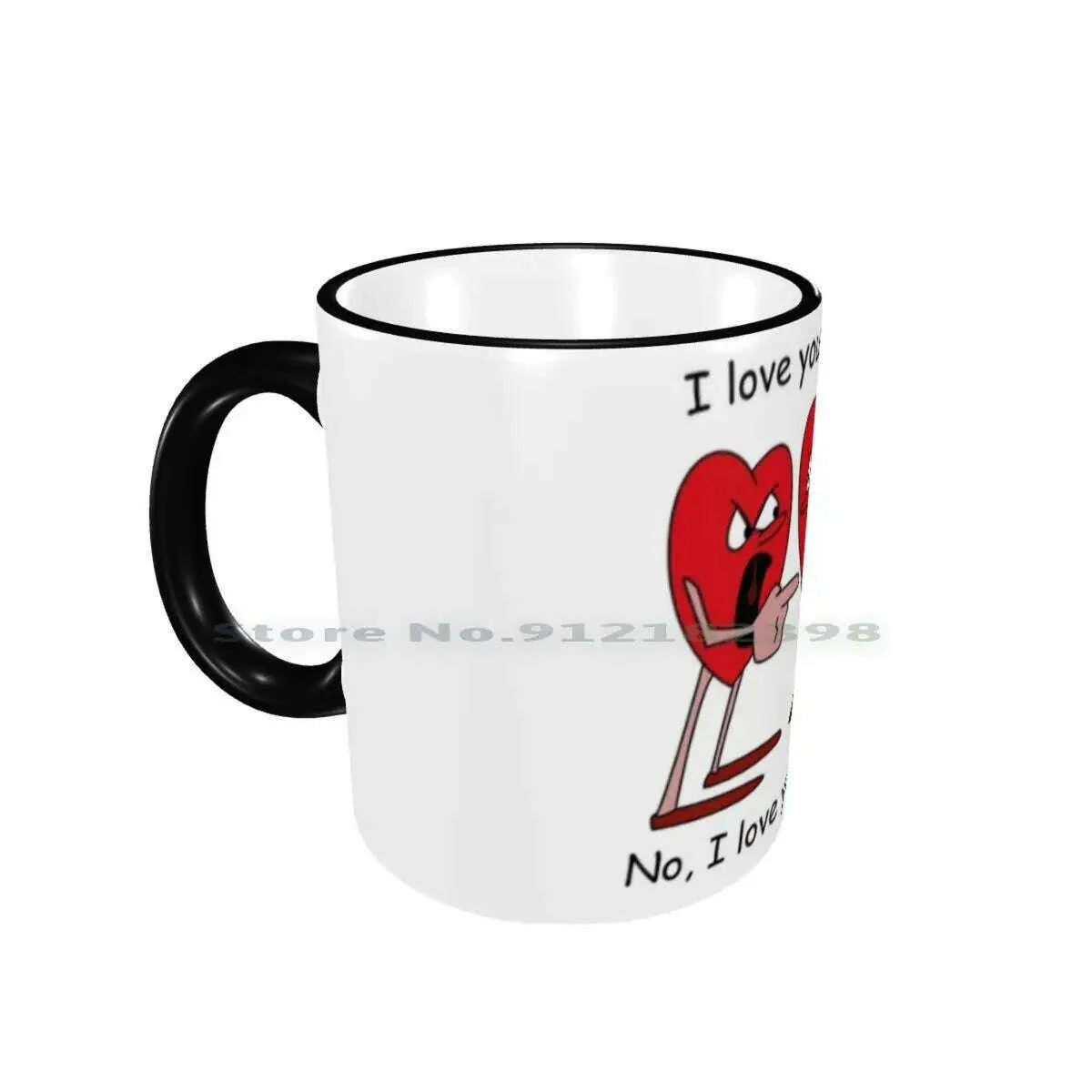 I Love You More! Ceramic Mugs Coffee Cups Milk Tea Mug Hearts Love Valentines Day Romantic Creative Trending Vintage Gift