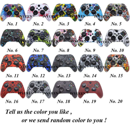 IVYUEEN for XBox Series S X Wireless Controller Water Transfer Printing Protective Silicone Case Skin with Thumb Stick Grip Caps