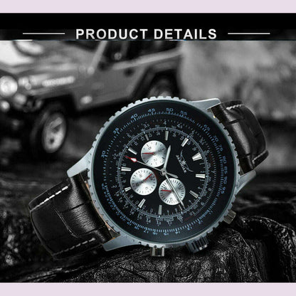 JARAGAR Pilot Watch Military Mens Watches Top Brand Luxury Leather Strap Cool Male Clock Chronograph montre homme relógios Gift