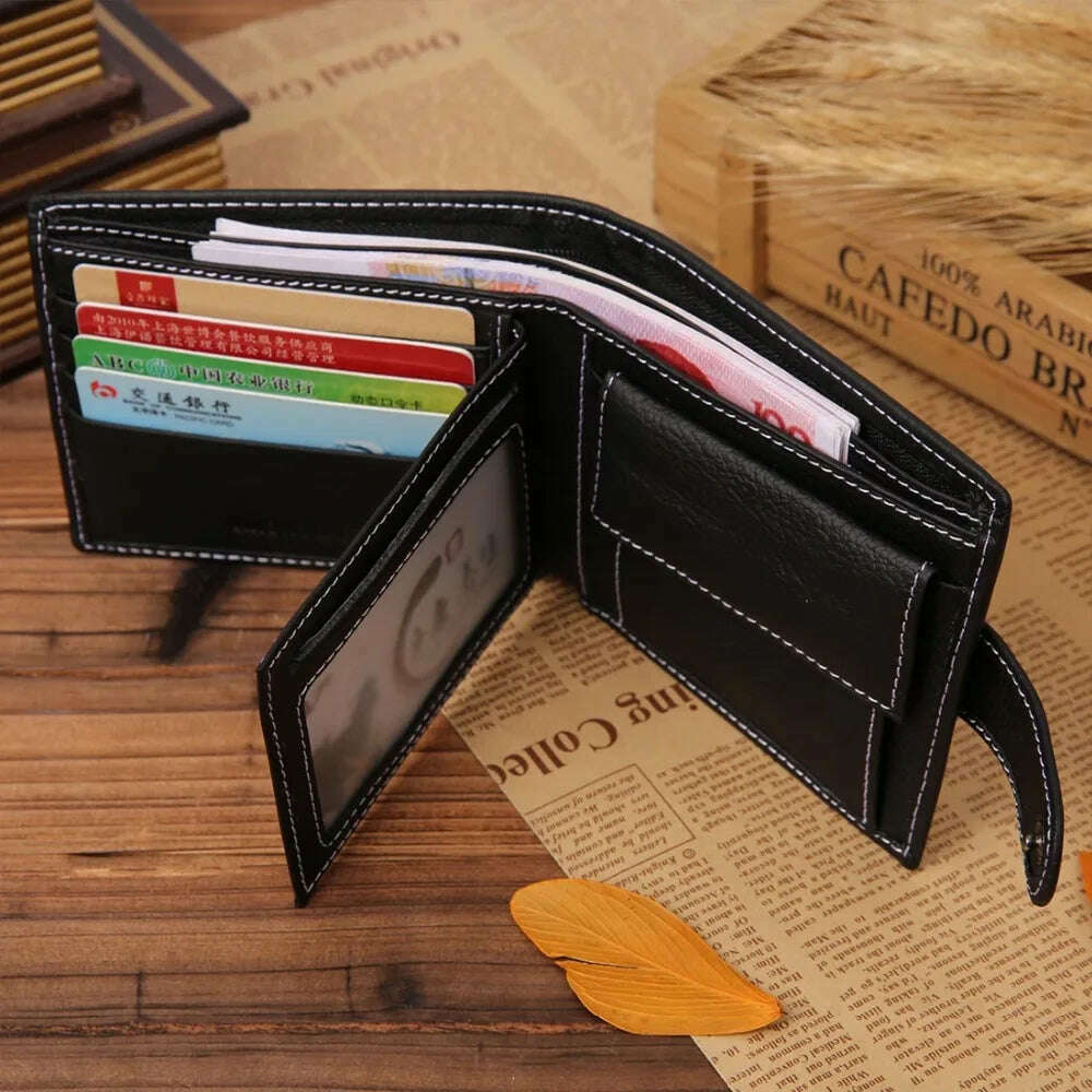JINBAOLAI Leather Men Wallets Cow Leather Solid Sample Style Zipper Purse Man Card Horders Famous Brand High Quality Male Wallet