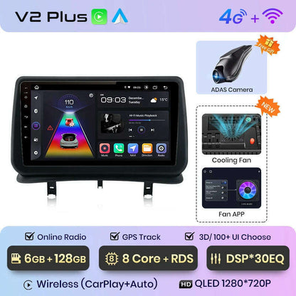 Junsun V1 AI Voice Wireless CarPlay Android Auto Radio for Renault Clio 3 2005-2014 4G Car Multimedia GPS 2din autoradio