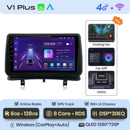 Junsun V1 AI Voice Wireless CarPlay Android Auto Radio for Renault Clio 3 2005-2014 4G Car Multimedia GPS 2din autoradio