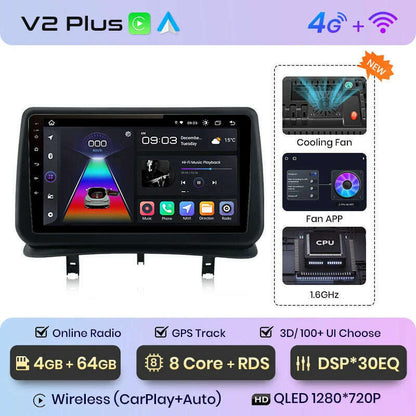 Junsun V1 AI Voice Wireless CarPlay Android Auto Radio for Renault Clio 3 2005-2014 4G Car Multimedia GPS 2din autoradio
