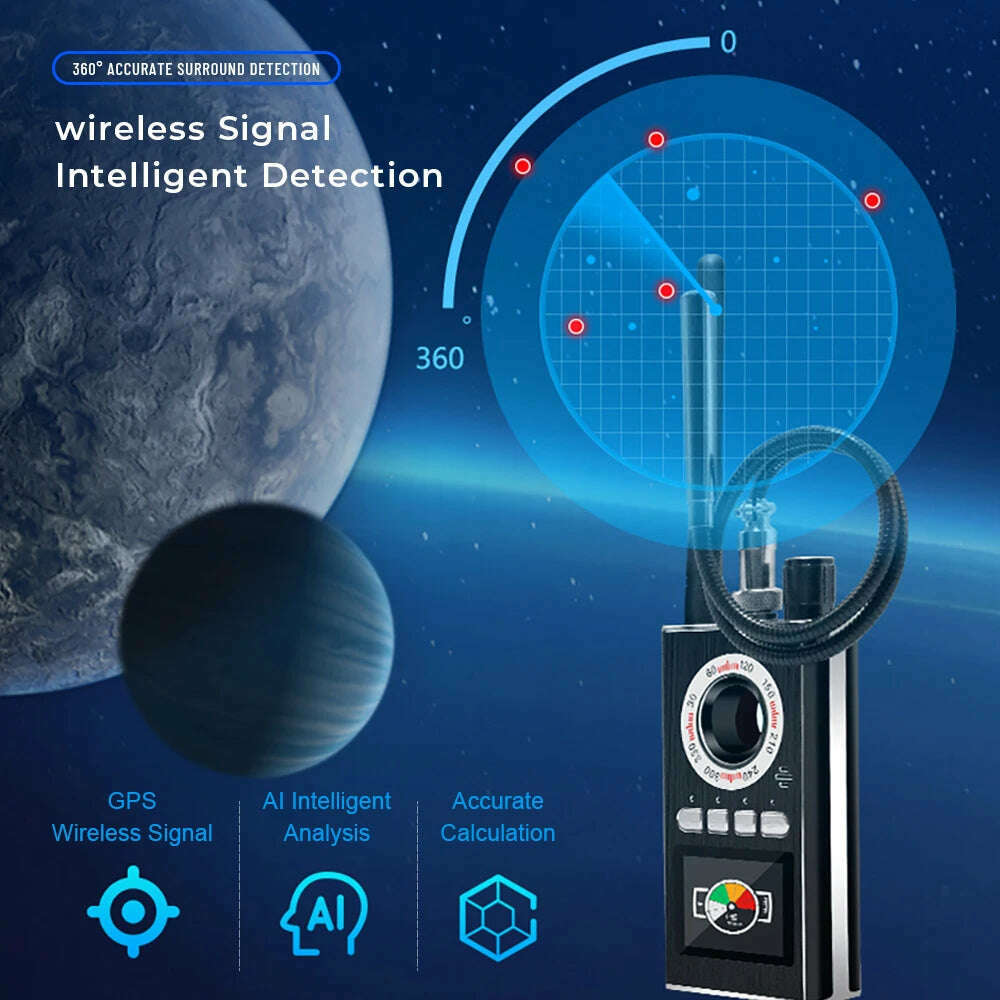 K88 Hidden Devices Detector LED display Anti Candid Camera Detector hunter GPS Bug mini camera RF  Signal Scanner Camera Finder