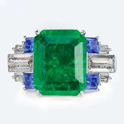 Karachis 925 Sterling Silver 4CT Sapphire Emerald Paraiba Tourmaline Citrine Ruby Gemstone Wedding Party Ring Women Jewelry