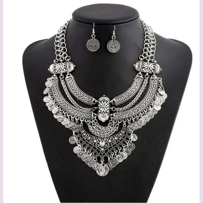 KMVEXO Gypsy Vintage Maxi Jewelry Trendy Collar Ethnic Bohemian Statement Necklace Women High Quality Crystal Choker Necklaces