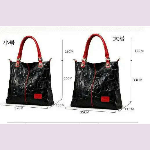 Lady Cowhide Tote Bag And Purses Luxury Designer Handbags For Women 2024 New In Genuine Leather Embossed Letters Decorate Sling