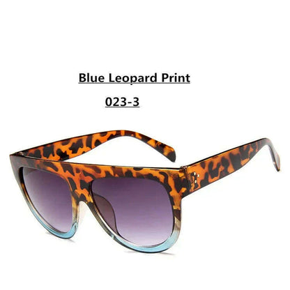 Lady Flat top Oversized Sunglasses Women Retro Female Big Frames UV400 Cat Eye Sunglass Electroplated Rivet Sun Glasses Shades