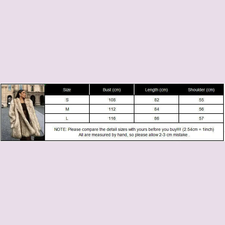 Luxurious Fashion Lapel Faux Fur Midi Coat Women Street Long Sleeve Oversize Cardigan Jacket Winter Thick Warm Female Outerwear