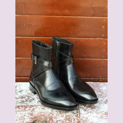 Luxury Business Men Pointed Toe Cowhide Genuine Leather Work Boots Motorcycle Riding Ankle Boots Safety Shoes Customized 15 Days