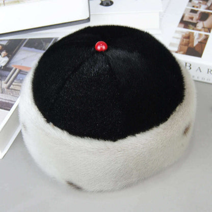 Luxury Winter Unisex Top Real Mink Fur Bomber Hat Unisex Genuine Marten Head Warm Black/Brown Caps Best Gift For Parents Gorras
