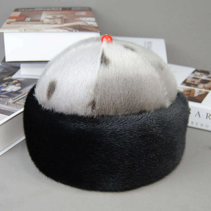 Luxury Winter Unisex Top Real Mink Fur Bomber Hat Unisex Genuine Marten Head Warm Black/Brown Caps Best Gift For Parents Gorras