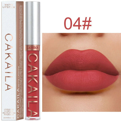 Matte Nude Brown Liquid Lipstick 18 Colors Waterproof Lasting Non-stick Cup Velvet Nude Red Lip Gloss Lint Tube Makeup Cosmetics