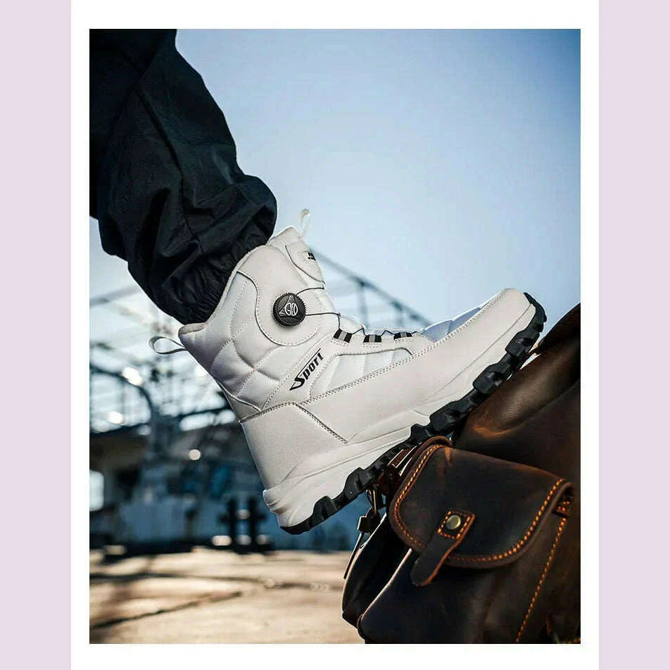 Men Boots 2024 Winter New Waterproof Non-slip Thicken Plush Cotton Shoes For Male -40℃ Warm Snow Boots Men Botas Para Hombres