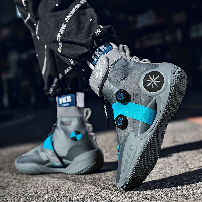 Men's Basketball Shoes Breathable Cushioning Non-Slip Wearable Runing Shoes Gym Training Athletic Basketball Sneakers for Women