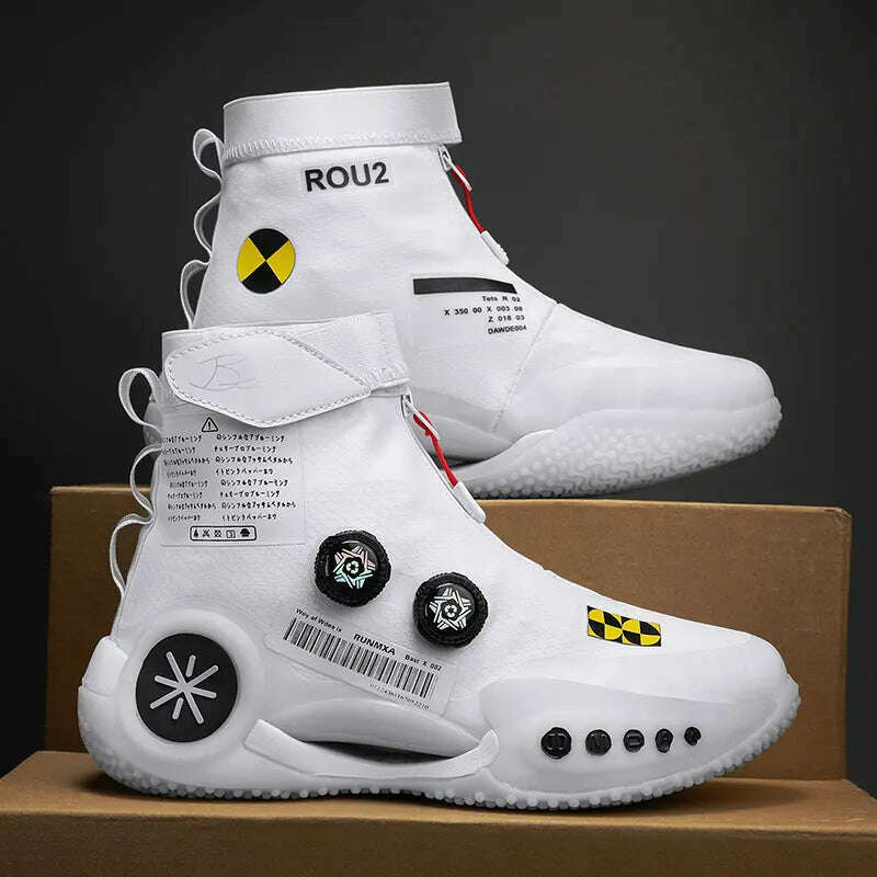 Men's Basketball Shoes Breathable Cushioning Non-Slip Wearable Runing Shoes Gym Training Athletic Basketball Sneakers for Women