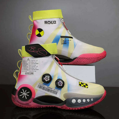 Men's Basketball Shoes Breathable Cushioning Non-Slip Wearable Runing Shoes Gym Training Athletic Basketball Sneakers for Women