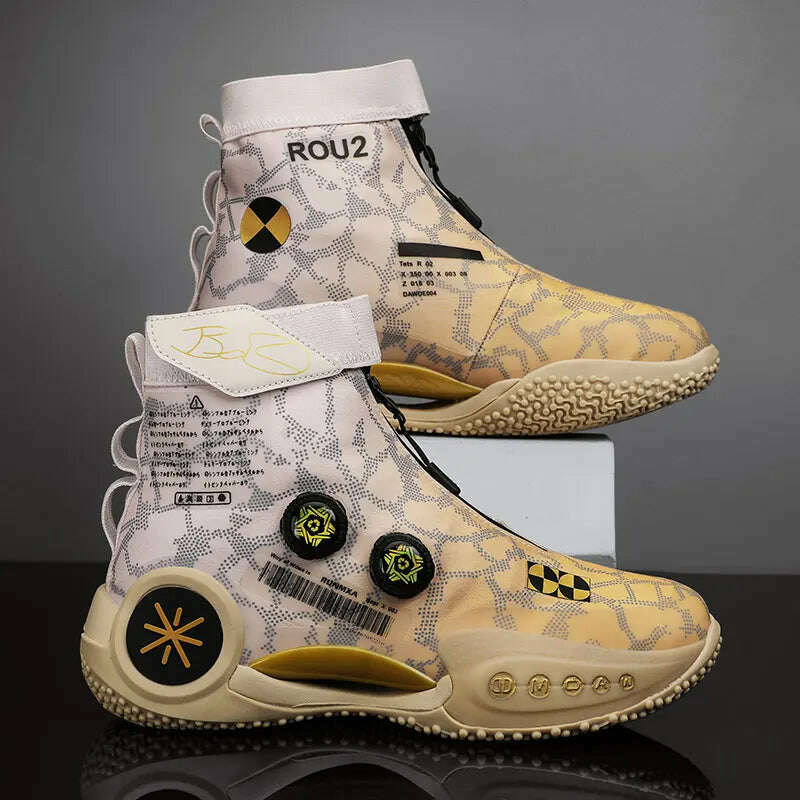 Men's Basketball Shoes Breathable Cushioning Non-Slip Wearable Runing Shoes Gym Training Athletic Basketball Sneakers for Women