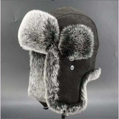 Men's Winter Trapper Aviator Trooper Earflap Warm Russian Waterproof Ski Hat Bomber Cap Russian Warm Ear Protectors Hats
