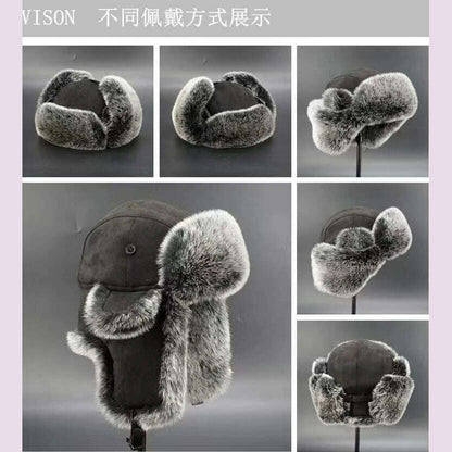 Men's Winter Trapper Aviator Trooper Earflap Warm Russian Waterproof Ski Hat Bomber Cap Russian Warm Ear Protectors Hats