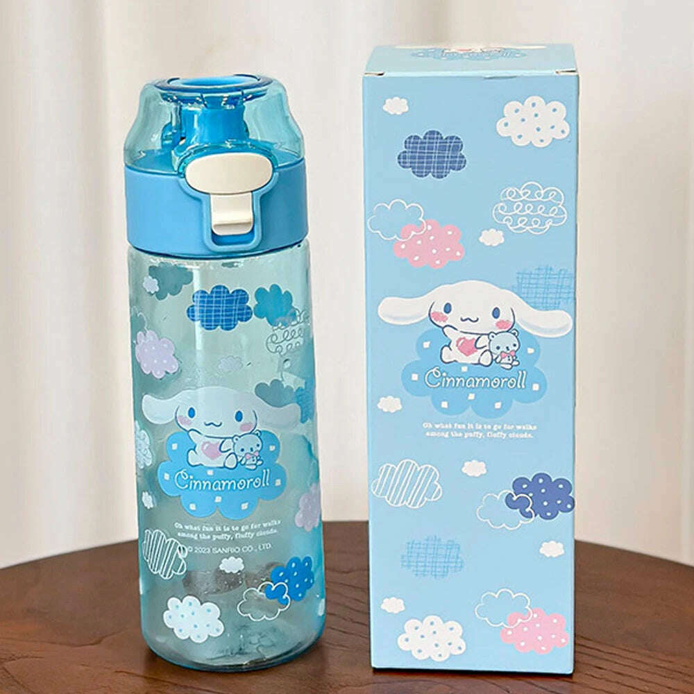 MINISO 550ML Bottle Water Sanrio Anime My Melody Portable Drinking Cup With Kuromi Outdoor Sports Fitness Travel Water Bottle