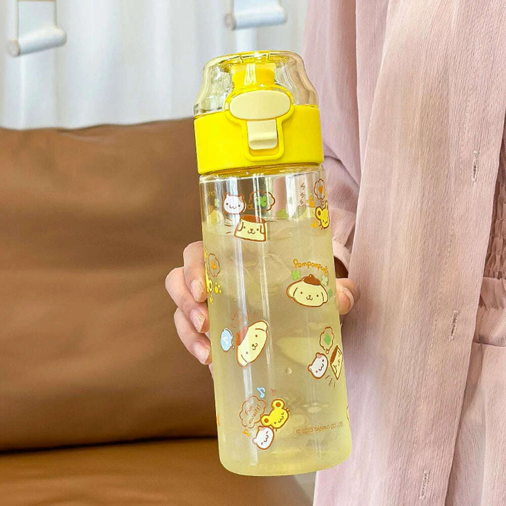 MINISO 550ML Bottle Water Sanrio Anime My Melody Portable Drinking Cup With Kuromi Outdoor Sports Fitness Travel Water Bottle
