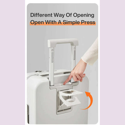 Mixi New Aluminum Frame Suitcase Carry On Rolling Luggage with USB Port Boarding Cabin Cup and Phone Holder 20 24 Inch