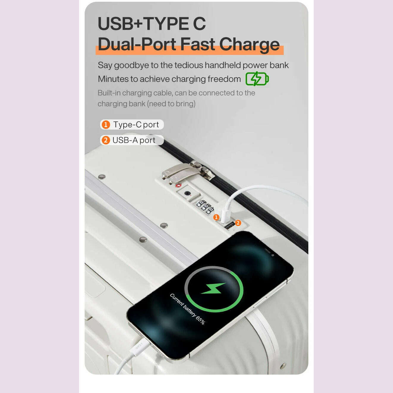 Mixi New Aluminum Frame Suitcase Carry On Rolling Luggage with USB Port Boarding Cabin Cup and Phone Holder 20 24 Inch