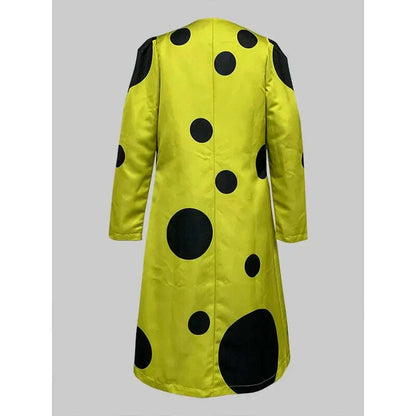 Modigirl Women’s Winter Long Coats 2024 Polka Dot Pattern Long Sleeves Loose Streetwear Female Midi Outwear Jacket for Autumn