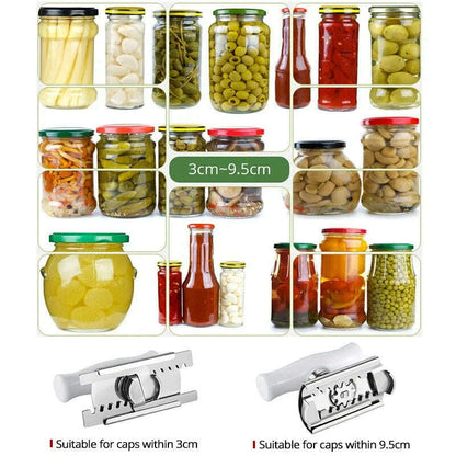 Multi-function Bottle Cap Opener Stainless Steel Adjustable Lids Off Jar Opener Labor-saving Screw Can Opener for Kitchen Gadget