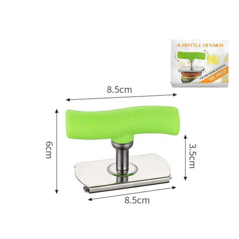 Multi-function Bottle Cap Opener Stainless Steel Adjustable Lids Off Jar Opener Labor-saving Screw Can Opener for Kitchen Gadget