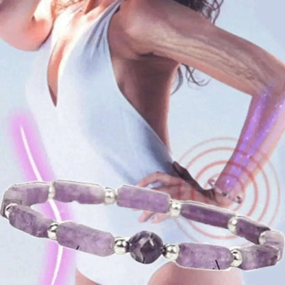 Natural Amethyst Body-purify Slimming Bracelet Stone Energy Yoga Bracelets for Women Weight Loss Bracelet Fatigue Relief Healing