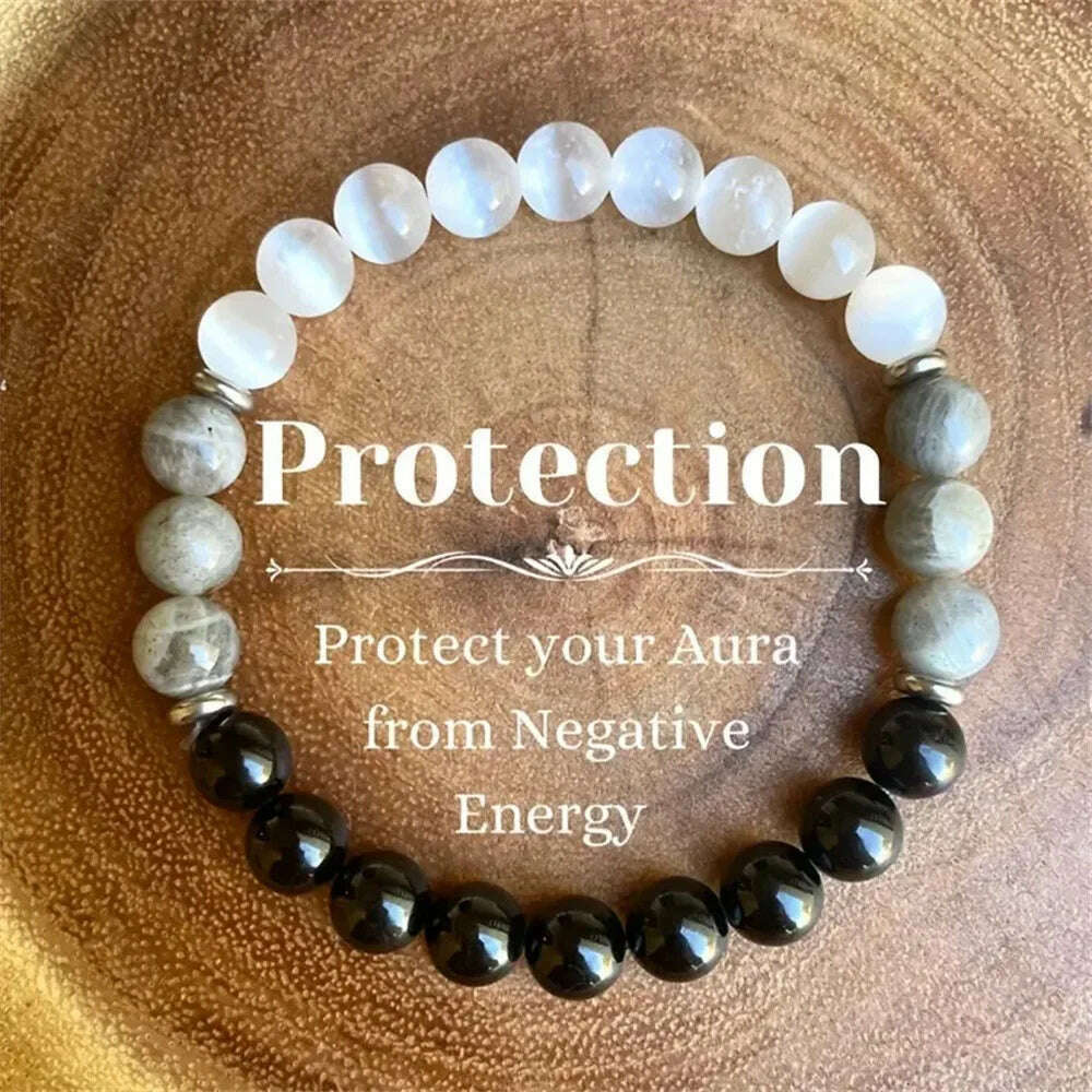 Natural Amethyst Body-purify Slimming Bracelet Stone Energy Yoga Bracelets for Women Weight Loss Bracelet Fatigue Relief Healing