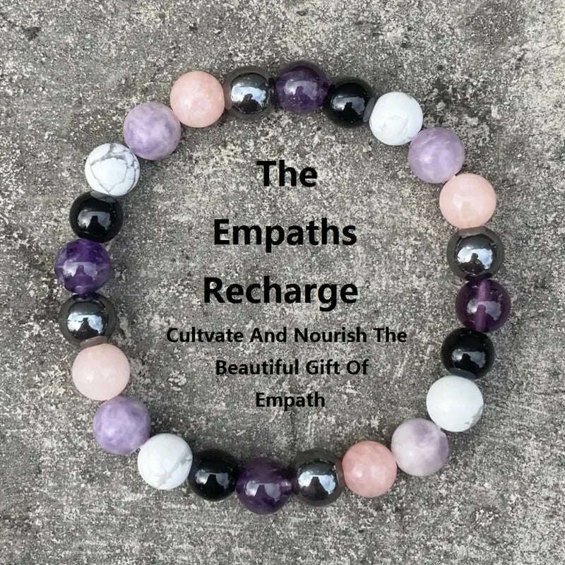 Natural Amethyst Body-purify Slimming Bracelet Stone Energy Yoga Bracelets for Women Weight Loss Bracelet Fatigue Relief Healing