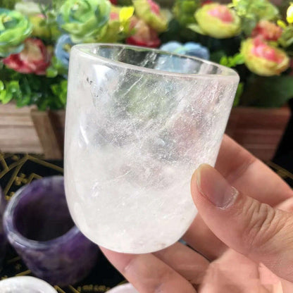 Natural Crystal Amethyst Rose Quartz White Crystal Cup High Quality Healing Crystal For Gift Collection Craft Home Decor