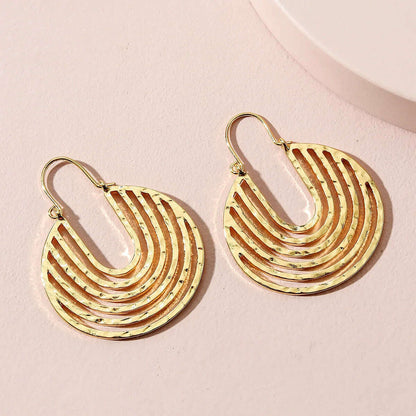 New Arrival Unique Women Big Hollow U Shaped Earrings Hyperbole Statement Hoop Earing