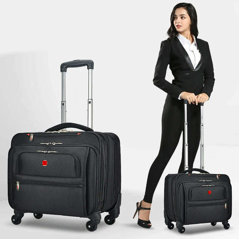 New Business Oxford Rolling Luggage Casters 18 inch Men Multifunction Carry On Wheels Suitcase Trolley Bag vs Travel Bag Trunk