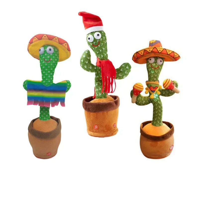 New Dancing Cactus Toys Repeat Talking Songs Wriggle Dancing Sing Toy Talk Plushie Stuffed Toys for Baby Adult Christmas Gifts