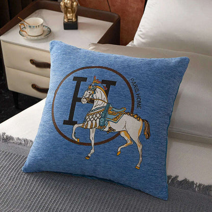 New Design Horse Pattern Throw Pillow Covers Chenille Throw Pillowcases Square Decorative Cushion Pillow Covers for Sofa JAF071