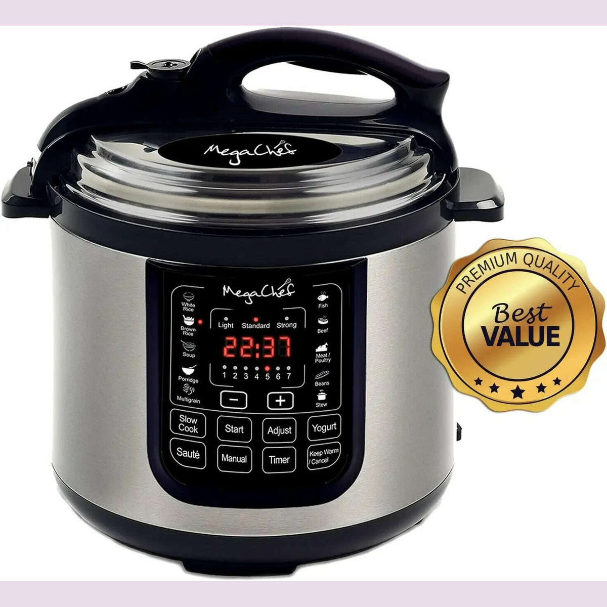 NEW MCPR120A 8 Quart Digital Pressure Cooker with 13 Pre-set Multi Function Features, Stainless Steel