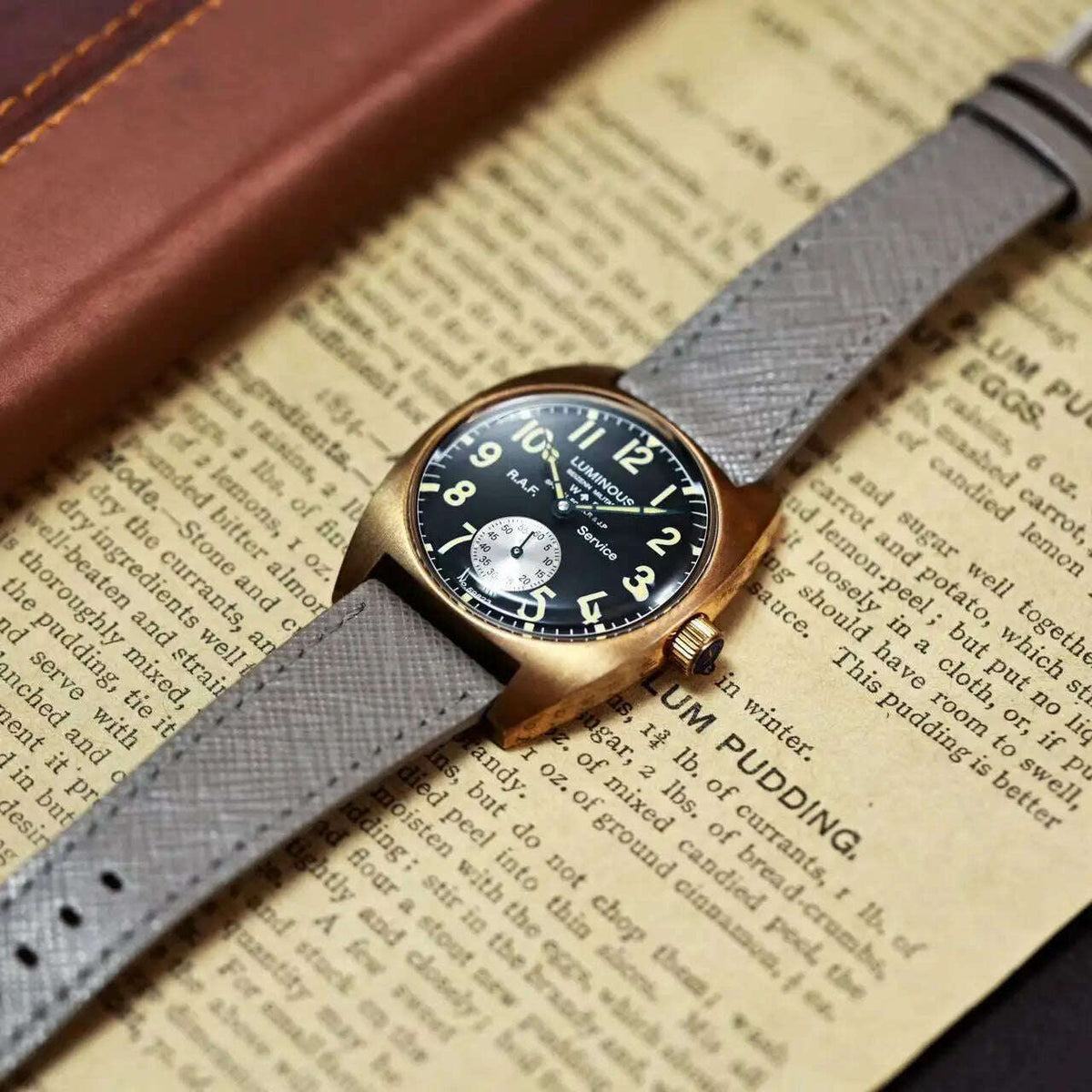 NEW Seizenn W10 WW2 Field Watch Retro Arrow Pilot Watch Men Mechanical Manual Hand Wind Luminous Merkur CUSN8 Bronze Turtle Case