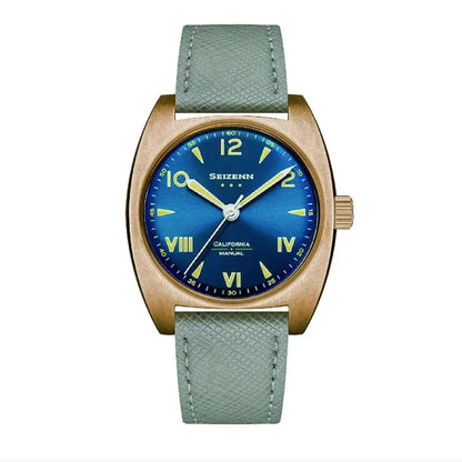 NEW Seizenn W10 WW2 Field Watch Retro Arrow Pilot Watch Men Mechanical Manual Hand Wind Luminous Merkur CUSN8 Bronze Turtle Case