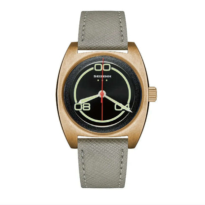 NEW Seizenn W10 WW2 Field Watch Retro Arrow Pilot Watch Men Mechanical Manual Hand Wind Luminous Merkur CUSN8 Bronze Turtle Case