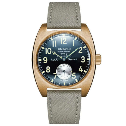 NEW Seizenn W10 WW2 Field Watch Retro Arrow Pilot Watch Men Mechanical Manual Hand Wind Luminous Merkur CUSN8 Bronze Turtle Case