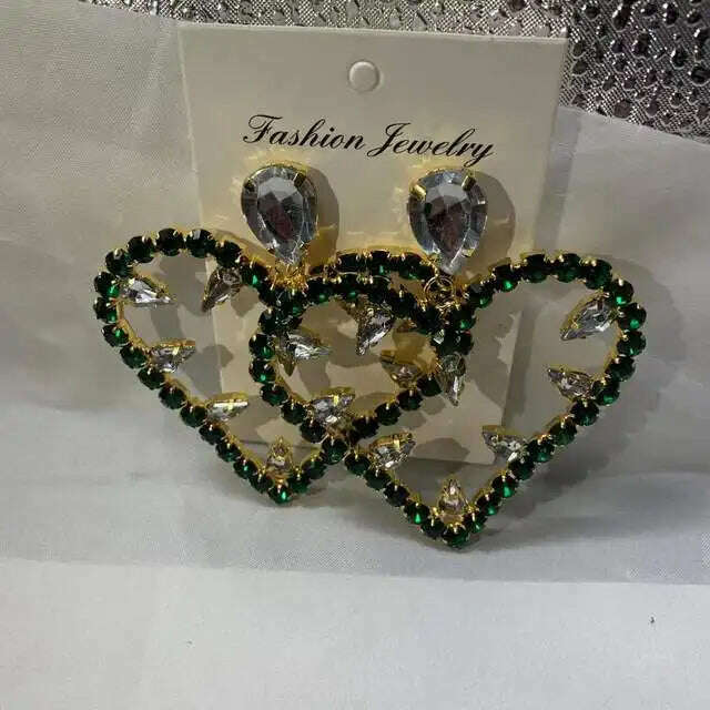 Novelly Rhinestone Geometric Large Flower Shape Stud Drop Earrings for Women Luxury Crystal Long Tassel Wedding Dangle Earrings