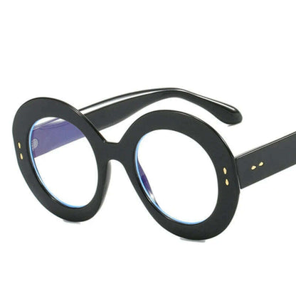 Oversized Round Glasses Frames Women Fashion Clear Lens Optical Eyeglasses Frame Ladies Eyewear Leopard Black