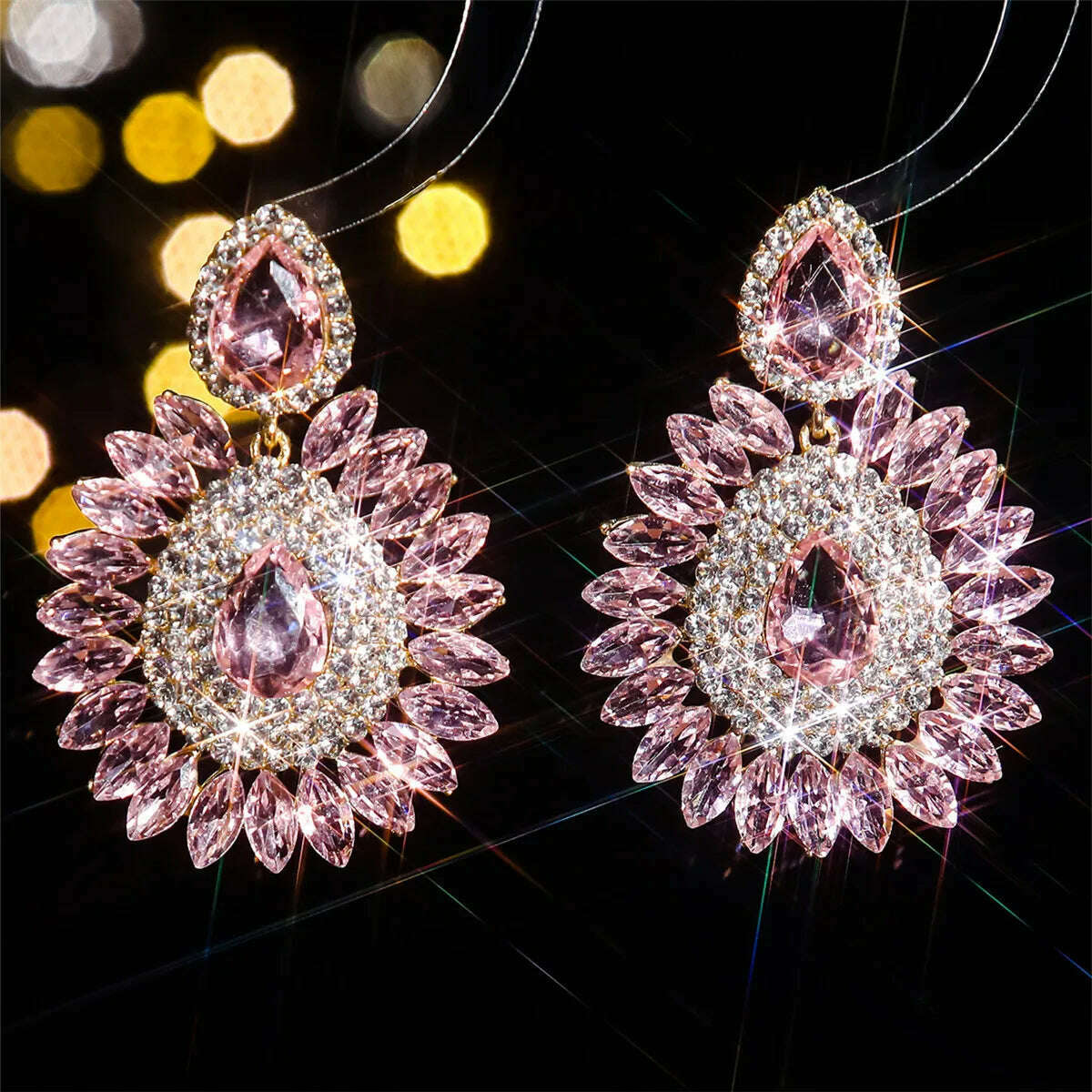 Personalized exaggerated colored glass rhinestone earrings female devil eye earrings
