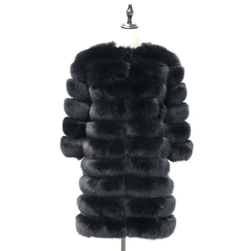 Real Fox Fur Coat Winter Women's Long Sleeves Clothing Wholesale  Fashion Female Natural Fur Jacket On Offer Free Shipping 2023