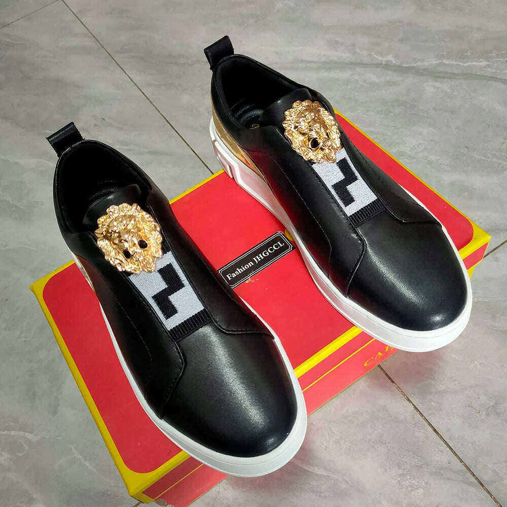 RECOBA Men Shoes Men's Shoe Cow Leather Adult Pigskin Latex Rubber Leather Casual Shoes Sneakers Hot Sale