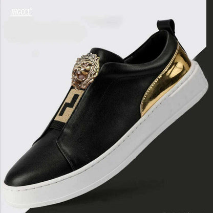 RECOBA Men Shoes Men's Shoe Cow Leather Adult Pigskin Latex Rubber Leather Casual Shoes Sneakers Hot Sale
